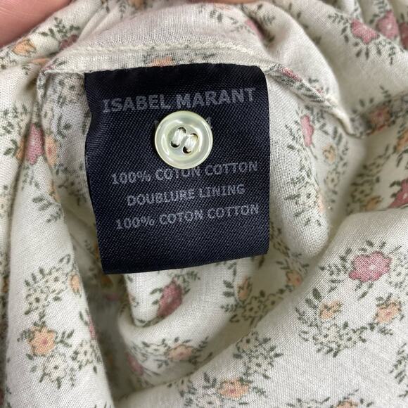 Etoile Isabel Marant Womens Floral Button Front Pullover Blouse size 2 Medium - Picture 5 of 7